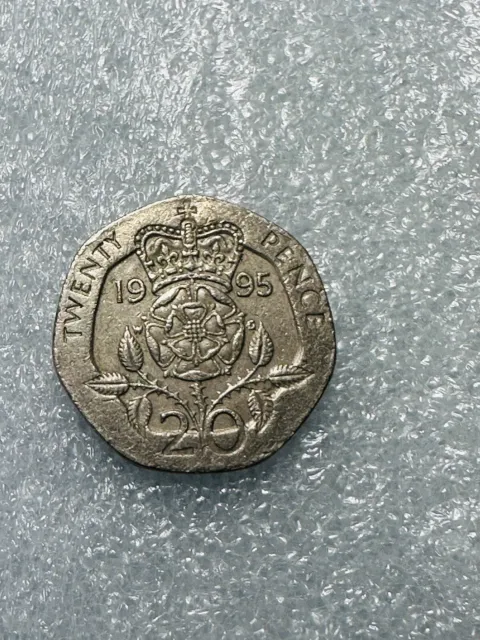1995 BUNC 20p Twenty Pence Tudor Rose Coin Brilliant Uncirculated 