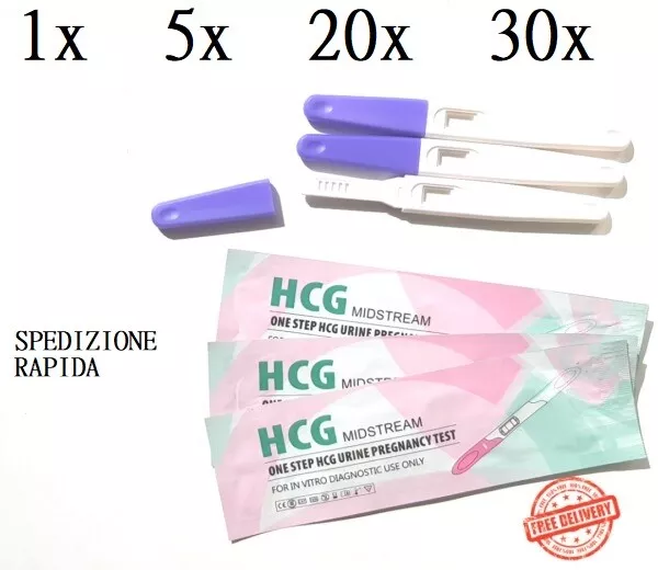 1/5/20/30 Stick Test Gravidanza HCG Urine Early Analisi Strisce Testing Pratico