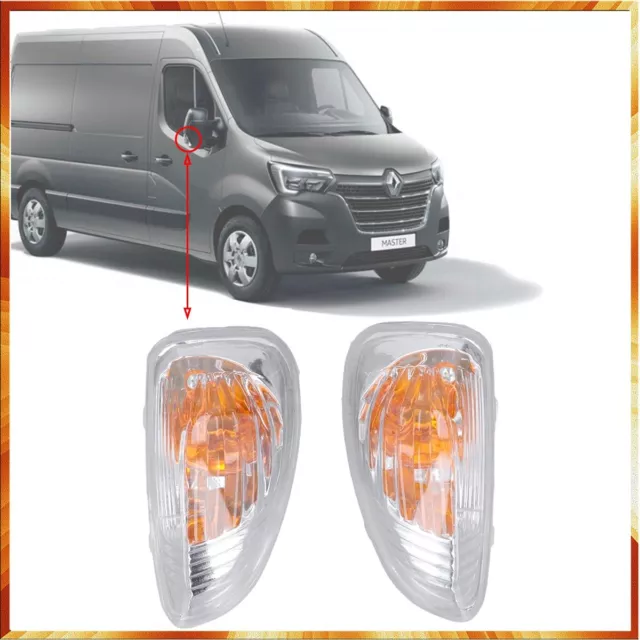 2 x Coppia Renault Master MK3 Porta Specchio Ala Obiettivo Destro & Sinistro