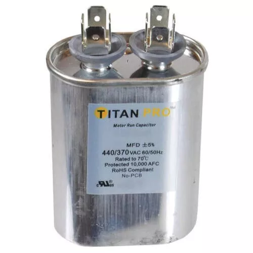 Packard Titan PRO TOC12.5 Motor Run Capacitor 12.5 MFD 370 Volt, Oval