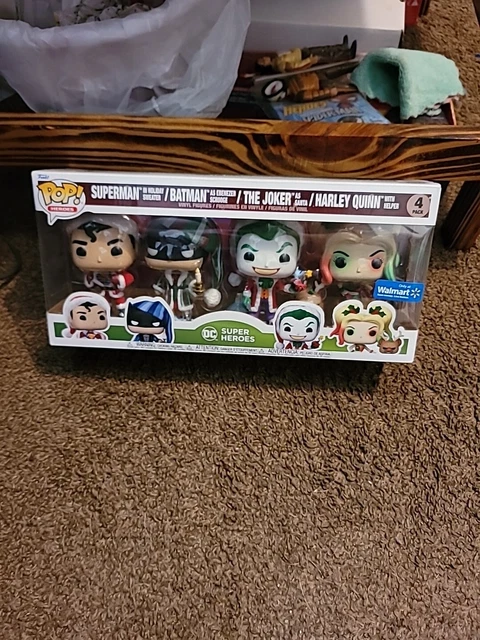 Funko POP! DC Super Heroes Christmas 4 Pack - Superman/Batman/Joker/Harley Quinn