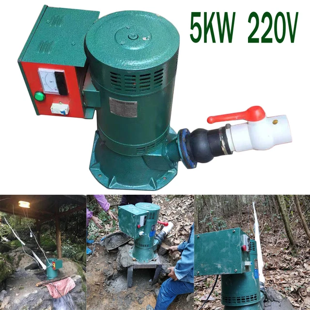 5KW 220V WASSERKRAFT Generatoren Wasserkraftwerk Wasserpelton Turbine ...