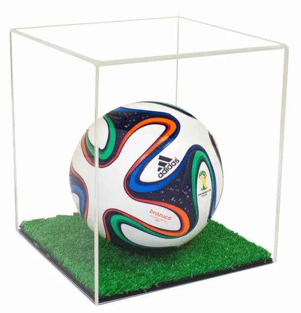 Clear Acrylic MINI-Miniature Soccer Ball Display Case with Turf Bottom(A015-CTB)