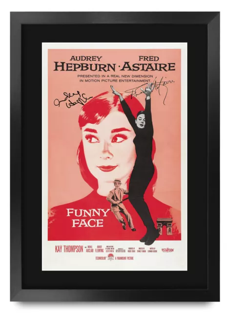 Funny Face A3 Framed Audrey Hepburn Fred Astaire Poster Signed Print Movie Fan