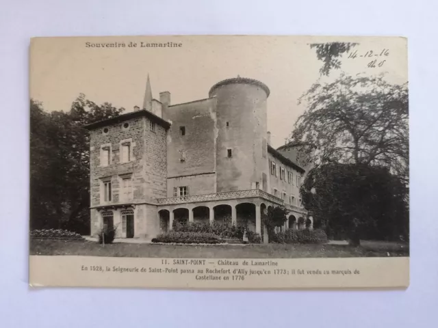 CP Ancienne Bourgogne 71 - SAINT POINT Château d'Alphonse LAMARTINE POÈTE