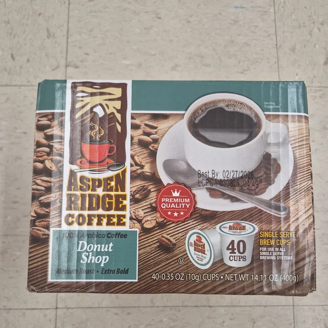 40CT ASPEN RIDGE Donut Shop K-Cups Medium Roast Coffee Extra Bold Single  Serve P $30.99 - PicClick