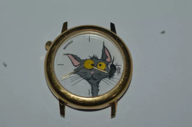 BEUCHAT Quartz Watch 1a-1198 Floating Mouse 34mm Not Working Sold As-Is Parts