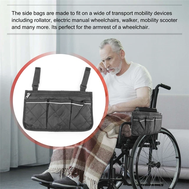 Borsa laterale sedia a rotelle per sedia a rotelle per sedia a rotelle borsa portaoggetti per X5R1 3
