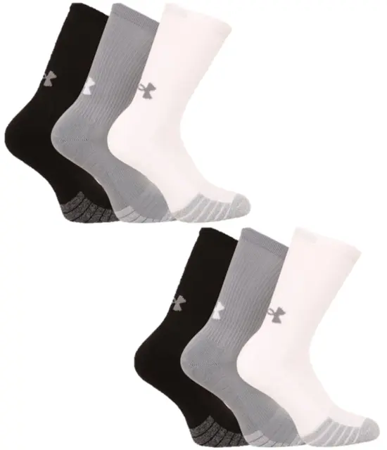 Under Armour Socks Mens UA Heatgear Socks 3 Pack Chushioned Socks