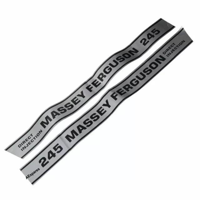 For Massey Ferguson 245 Tractor Bonnet Side Decal Emblem Sticker Set