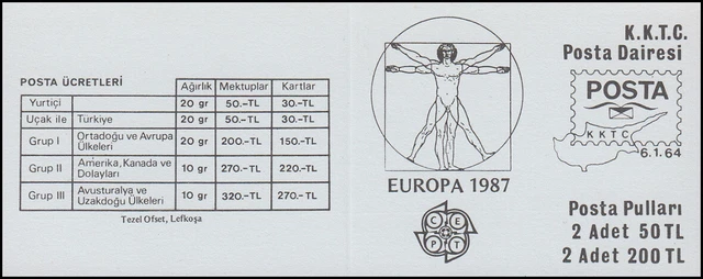 Türkisch-Zypern Markenheftchen 1 Europa / Cept Moderne Architektur, **