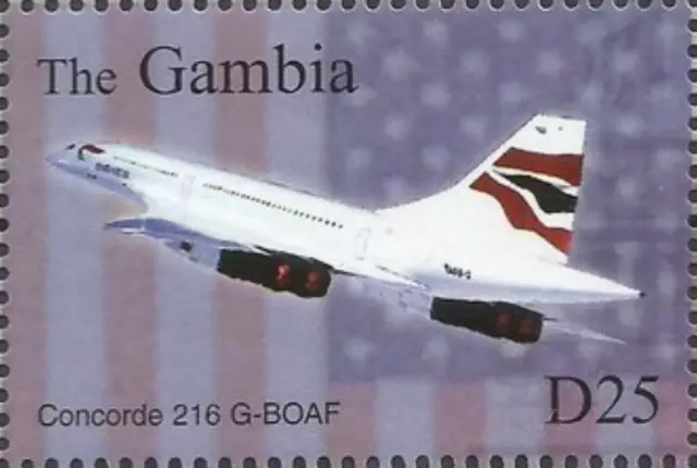 Gambia #SG4566b MNH 2004 Concorde 216 G BOAF American Flag [2801b Mi5160]