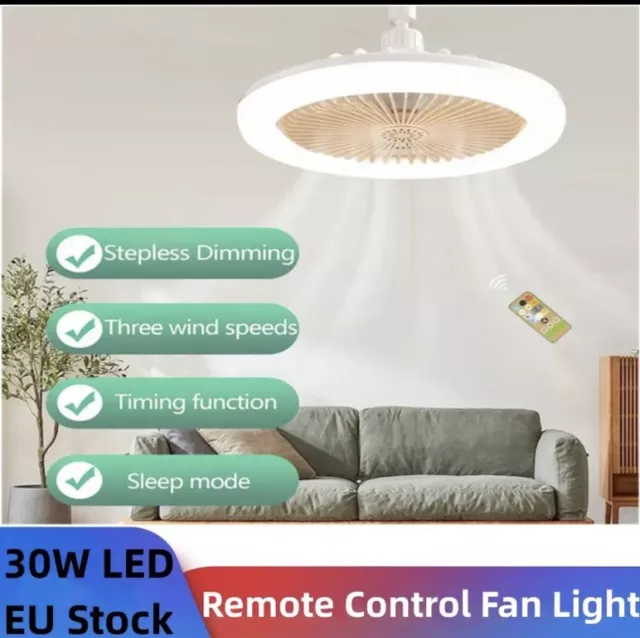 Ventilador de Techo con Luz Lámpara LED con Mando