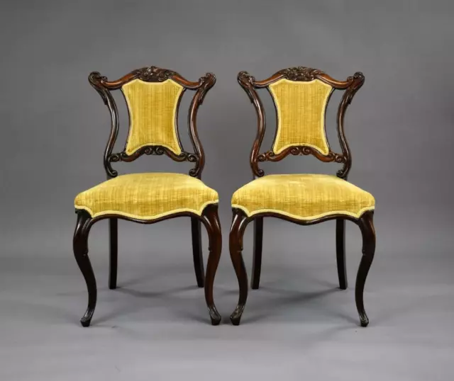 Pair Victorian Rosewood Chairs