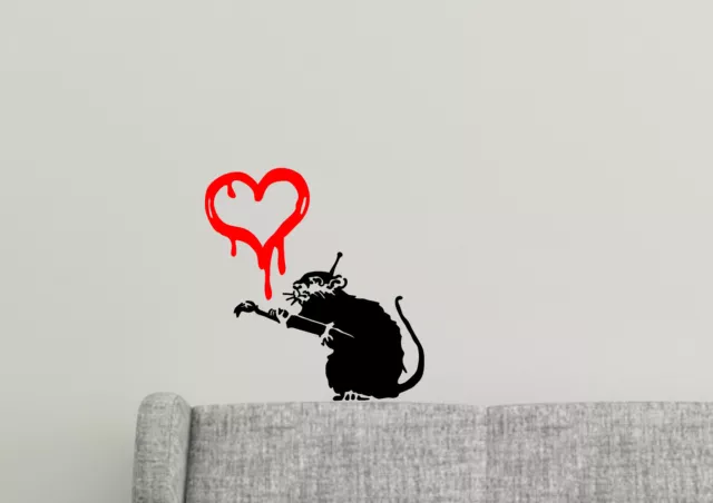 Banksy Love Painting - Sticker Vinyl Decal Graffiti Rat Design Home Wall Art