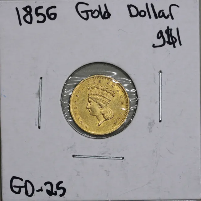 1856 (AU) Gold Dollar G$1 (Type 3 Indian Princess Head) Raw
