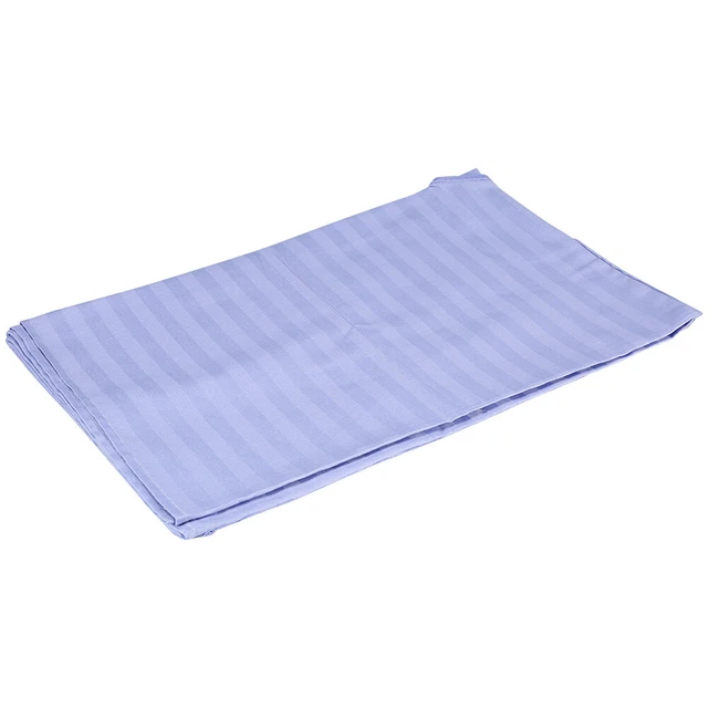 Sábana de algodón a rayas cubierta de cama de tratamiento SPA con orificio de respiración facial (azul BST)