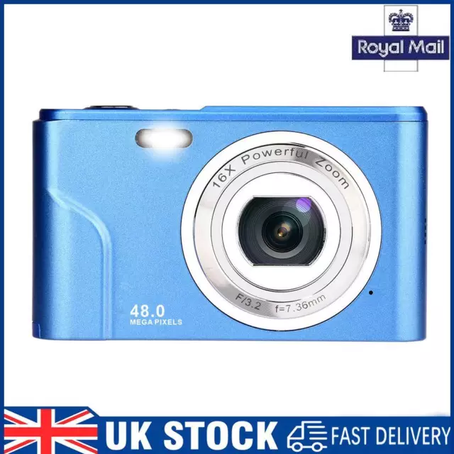 48MP 1080P Children Camera 2.4inch IPS HD for Beginner Photography (Blue)