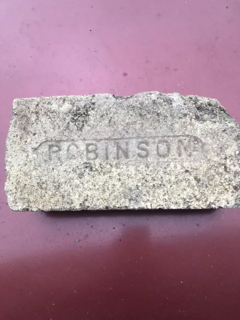 Antique Brick Labeled Robinson Brick of Ohio Variation Collectible