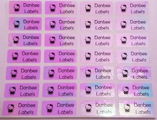 Small Rainbow Personalised Name Labels, Name Stickers, 22x09mm, Waterproof