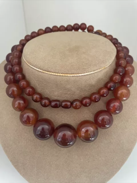 Ancien collier d’ambre cognac / bakelite 82 g Ref E929
