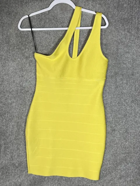 Herve Leger x Forever 21 Bandage Bodycon Party Dress Womens Size Large Yellow