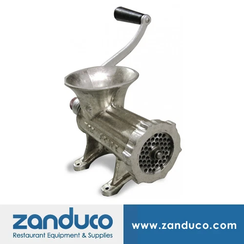 Omcan #22 Manual Meat Grinder Light Duty Cast Iron Tin-Plated Meat Mincer