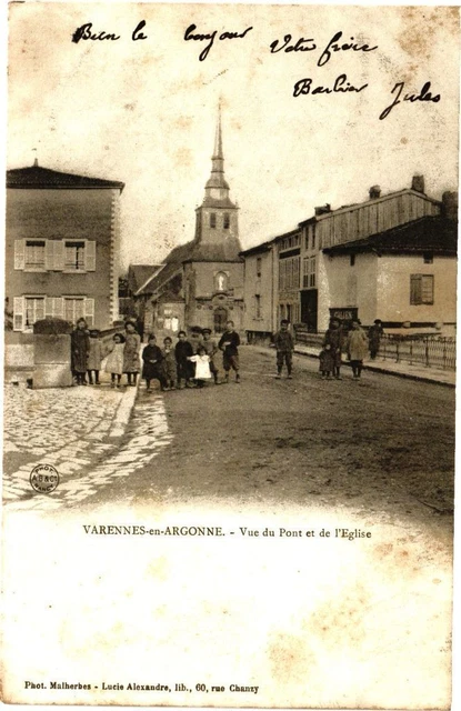 CPA Varennes - en-Argonne - View of the Bridge and the Church (178033)