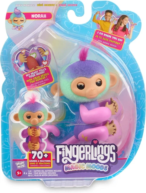 FINGERLINGS 3181 MAGIC Interactive Baby Monkey, Norah (verde