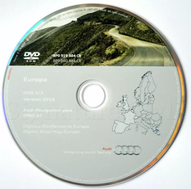 Audi A3 A4 A6 TT R8 RNS-E DVD de navigation 2015/2016 UK France Benelux...