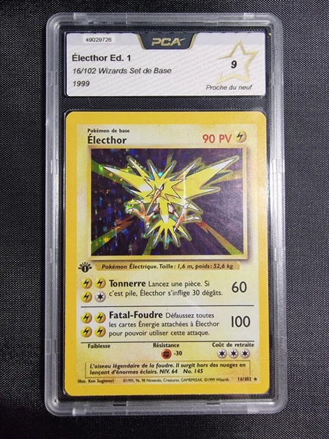 🇫🇷 Electhor 16/102 Holo Set De Base Edition 1 Wizards Fr Pca 9 Carte Pokemon💫