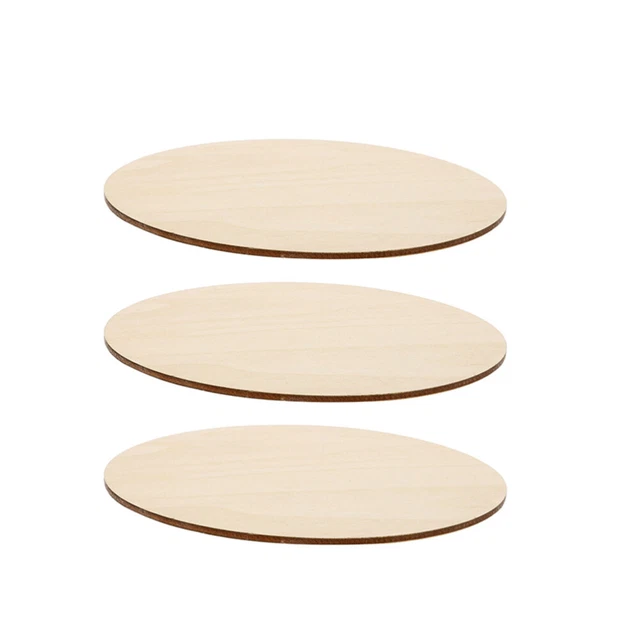 Círculos de madera sin terminar para artesanía: 3 piezas rodajas redondas de madera de 20 cm letrero de madera