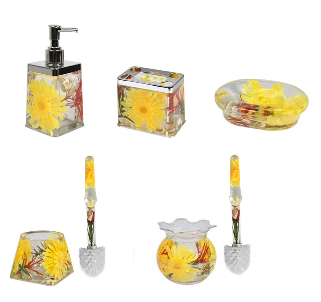 Set Bagno In Bambù Navaris - Portaspazzolino, Dispenser Sapone, Bicchiere E Vassoio - 4 Pezzi - Foto 8