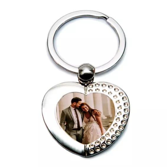 Personalised Photograph Heart Shaped Keyring, Bag Charm, Customised Gift