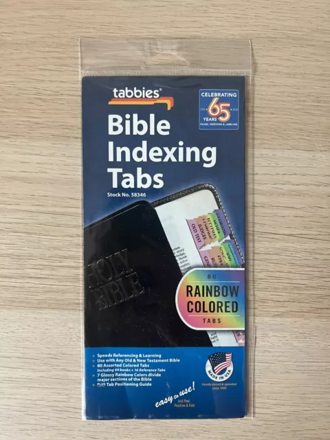 Tabbies Catholic Bible Indexing 90 Rainbow Colored Tabs Old & New Testament