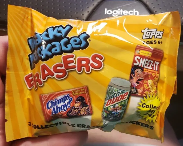 TOPPS Wacky Packages Erasers Lot of 2 Bags, 3  Erasers per Bag. Series 1 & 2