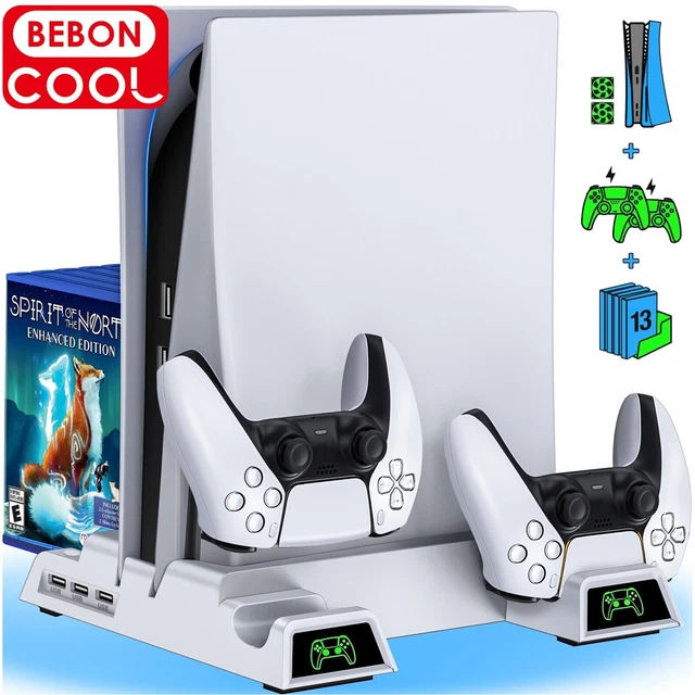 Support De Refroidissement Base Vertical Plastation5 PS5 Chargeur 2 Manette LED