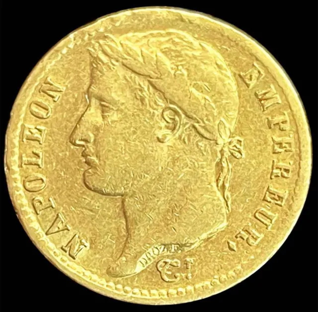 1810 A Gold Emperor Napoleon Laureate Bust France 20 Francs Coin Paris Mint