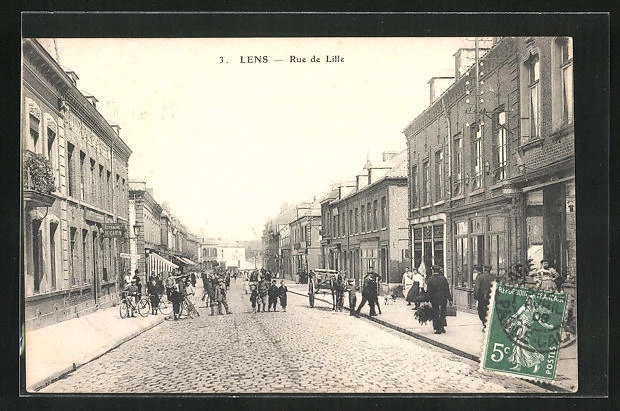 CPA Lens, Rue de Lille 1909