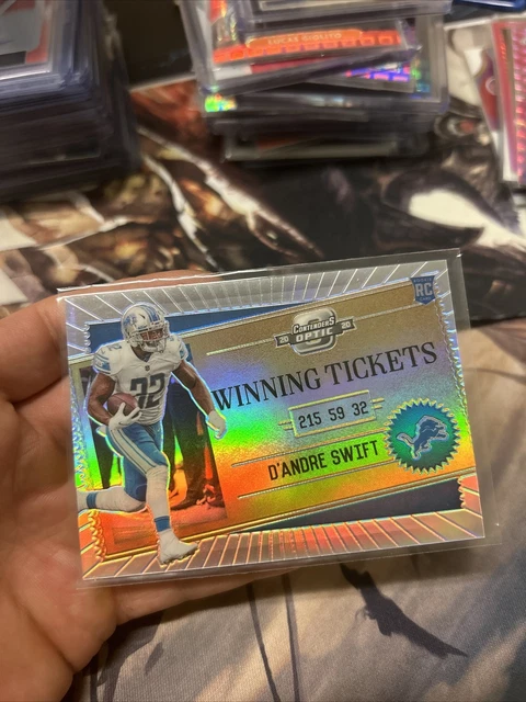 D'Andre Swift Prizm Winning Tickets Gold Rookie 2020 Panini Contenders Optic Nfl