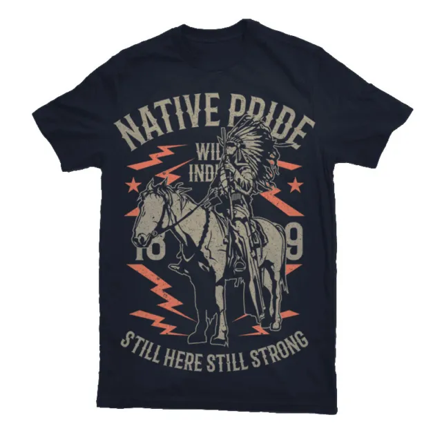 American Native Pride T Shirt Indian Mens Chief Spirit Warrior Neck S-3XL