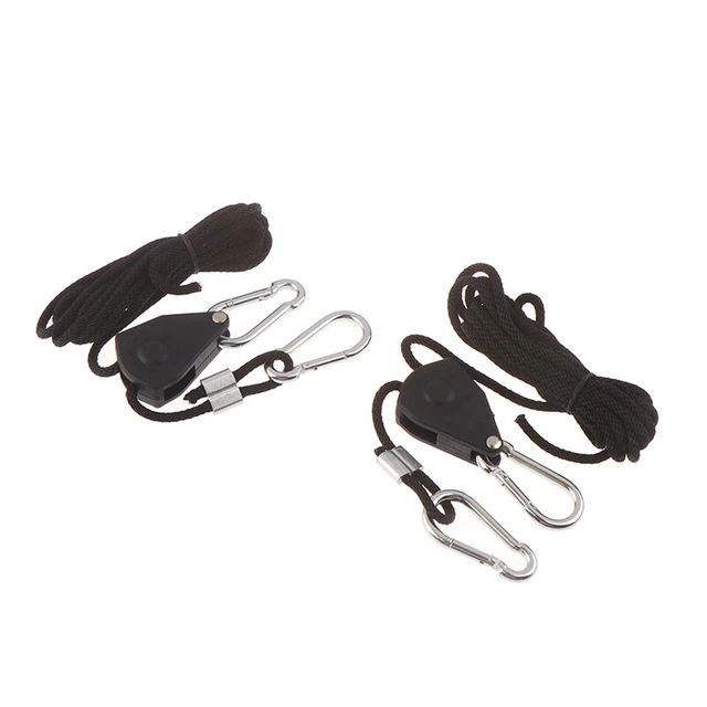 2Pcs 1/8" Adjustable Grow Light Ratchet Rope Hanger For Grow Light Fixtures`