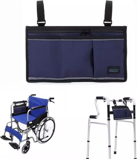 NEPPT Wheelchair Bag Walker Pouch for folding walker Electric Wheelchair Side