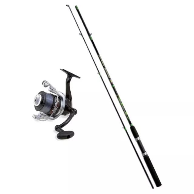 Spinncombo Canna Girevole 2,10m/5-30g + Ruolo + Spago Estremo Set Completo Pesca