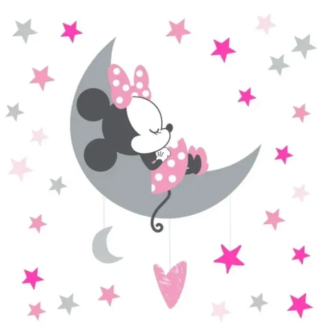 Disney Baby Minnie Mouse Pink/Gray Celestial Wall Decals by Lambs & Ivy