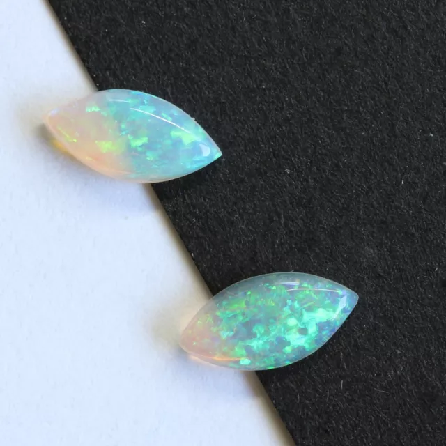 Set of 2 marquise 8x4 Australian opal natural solid loose unset Coober Pedy