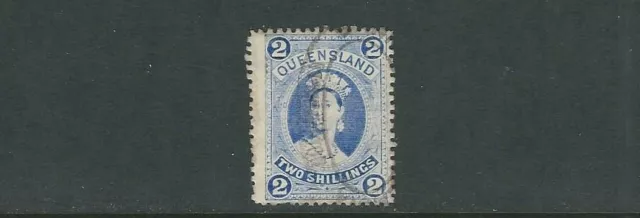 QUEENSLAND 1886 QV PORTRAIT (Scott 79 2sh) F USED