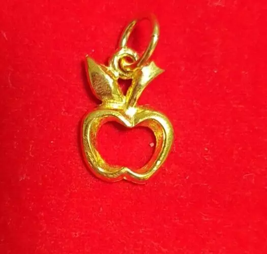 NEW 9ct Yellow Gold Apple Solid Charm Pendant Fruit 9K