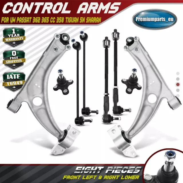 Wishbone Control Arms Drop Links Kit Front Lower for VW Passat CC Sharan Tiguan