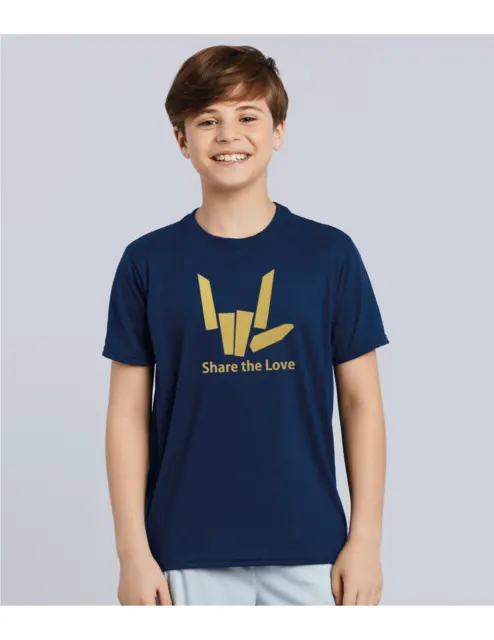 Share The Love Youtuber Kids T-Shirt Stephen Sharer Gold Print Gift Top Tee